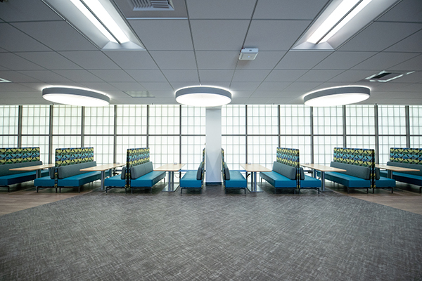 Science Library 4th floor booths with tables