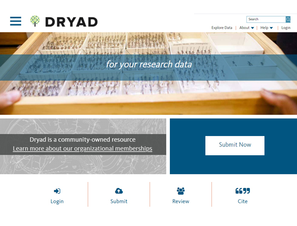 Dryad homepage.