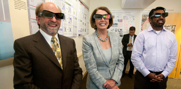 Democratic Leader Nancy Pelosi with UCSF's Tom Ferrin and Kishore Hari Democratic Leader Nancy Pelosi with UCSF's Tom Ferrin and Kishore Hari