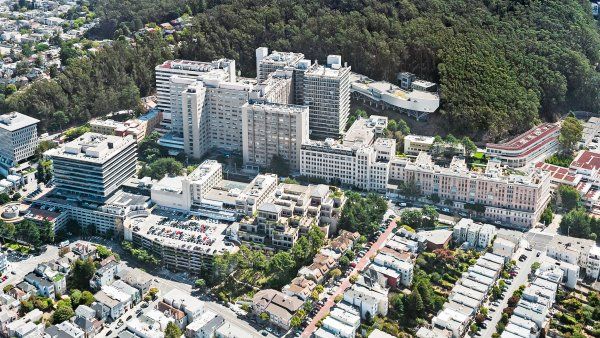 aerial view of Parnassus campus