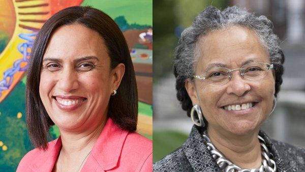 Headshots of Kirsten Bibbins-Domingo (left) and Camara Jones (right)