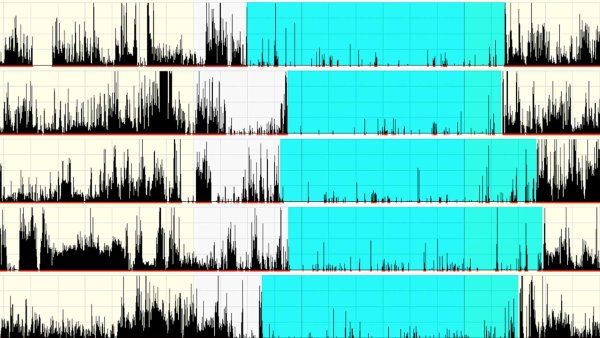 A sleep actogam chart that measures movement during sleep.