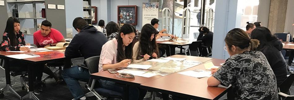 Students working at desk
